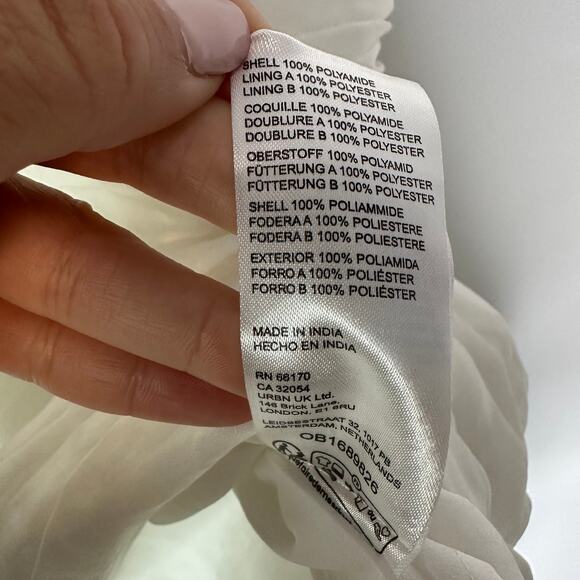 NEW BHLDN x Anthropologie Louisa One-Shoulder Rosette Mini Dress Ivory size 10 - Picture 7 of 12